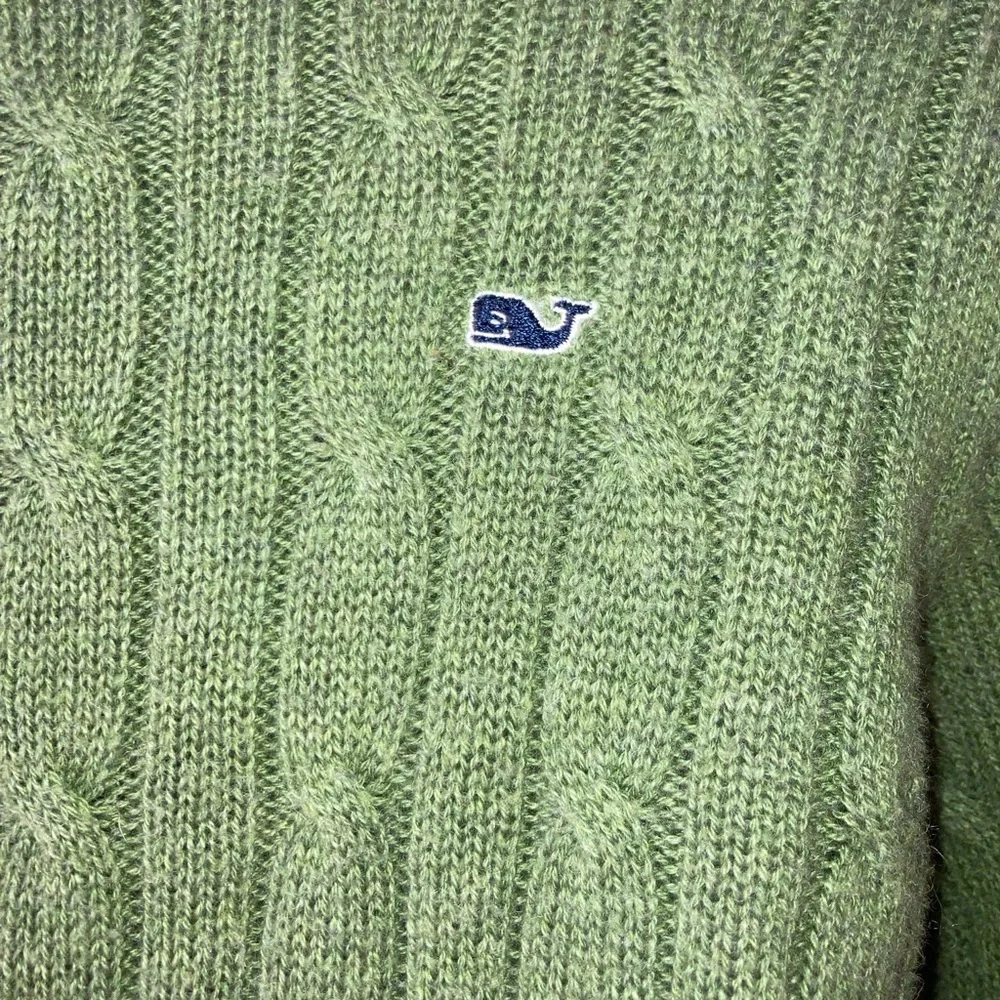 Vineyard Vines Shep & Ian Cable Knit Kids Sweater Green Medium (8-10) EUC